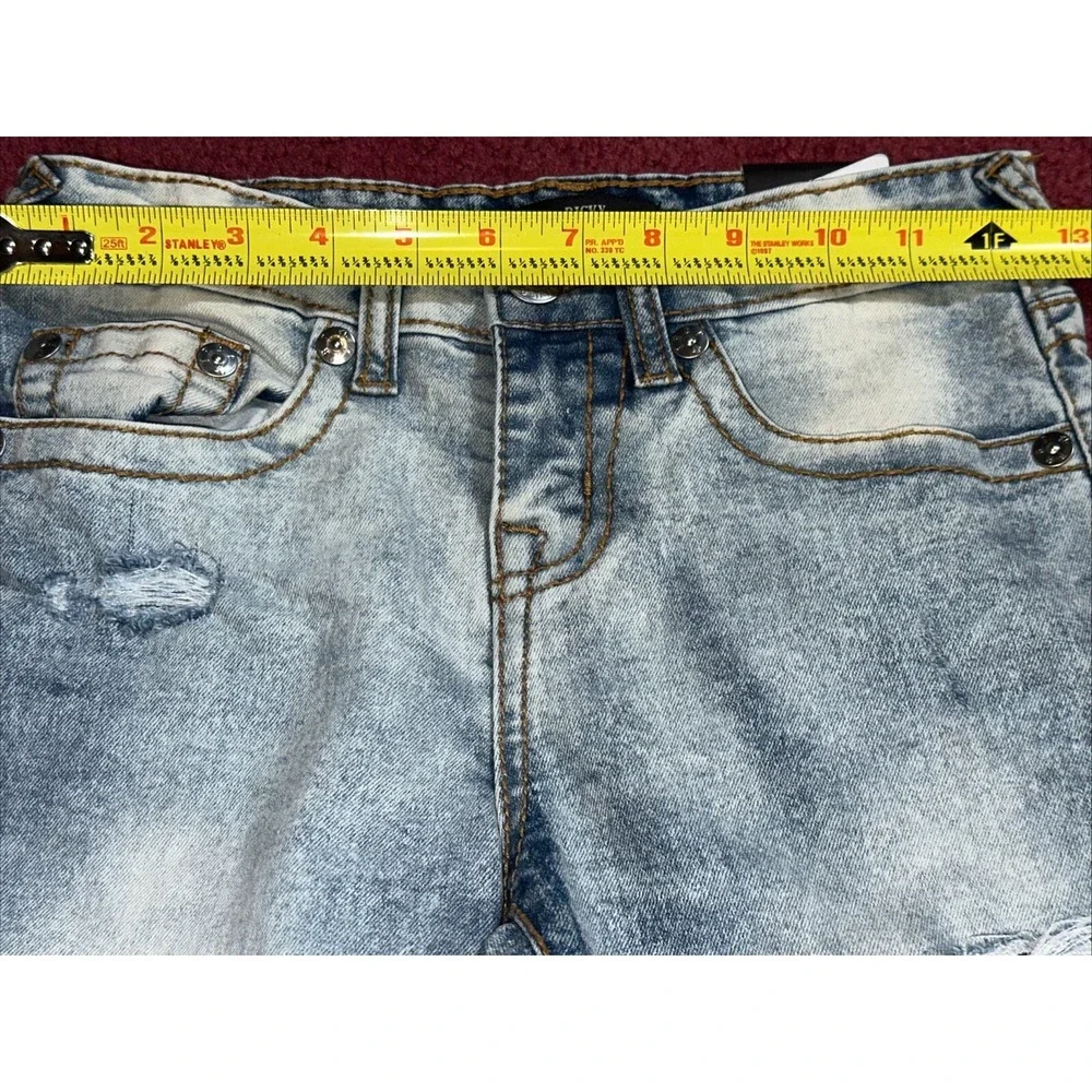 True Religion Ricky Relaxed Straight 10 Jeans 25x26 Blue Distressed Jeans